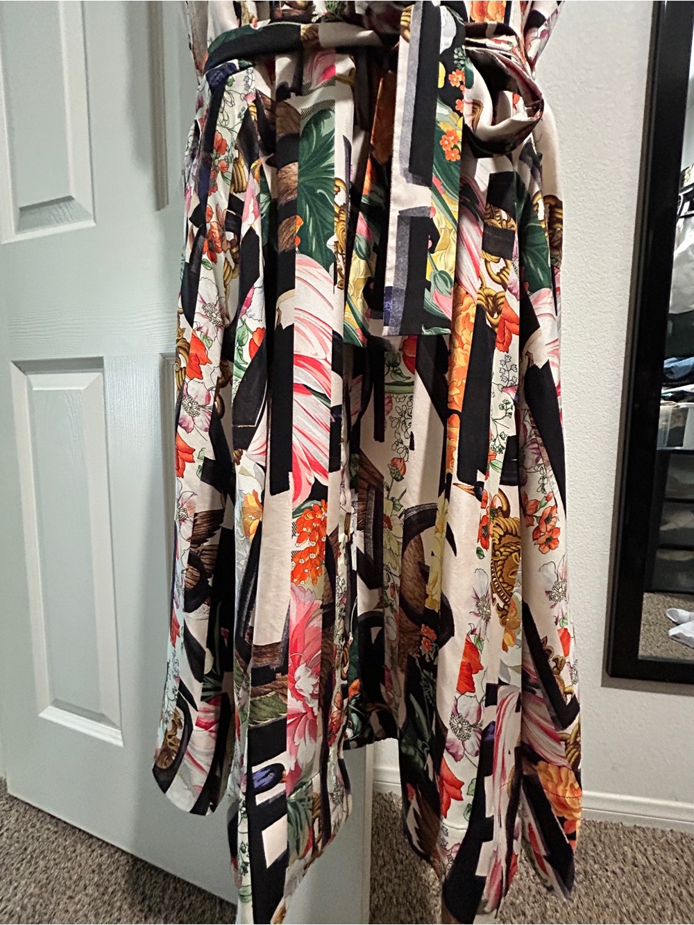 BURBERRY Graffiti Archive Scarf Print Silk Shirt Dress Sleeveless Midi M US 8 UK - Picture 3 of 8
